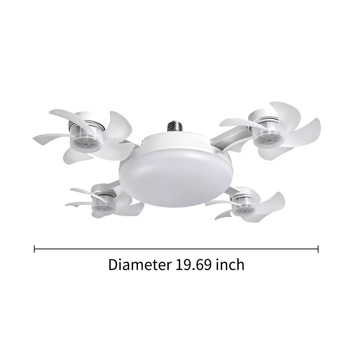 AirNest Socket Fan Light — 4-Head Ceiling Fan with LED | No Wiring, Screws Into Any Socket