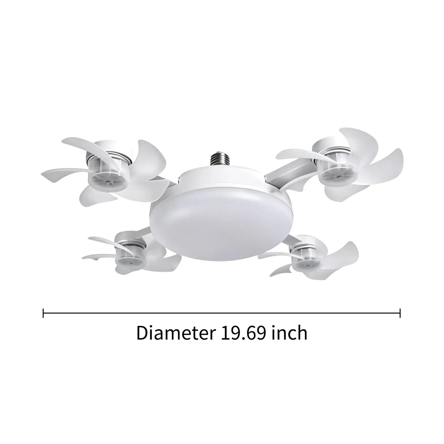 AirNest Socket Fan Light — 4-Head Ceiling Fan with LED | No Wiring, Screws Into Any Socket