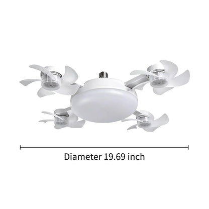 AirNest Socket Fan Light — 4-Head Ceiling Fan with LED | No Wiring, Screws Into Any Socket